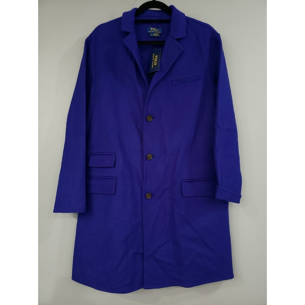 NEW $598 Polo Ralph Lauren Womens Wool Perry Blue‎ Double Face Peacoat Jacket